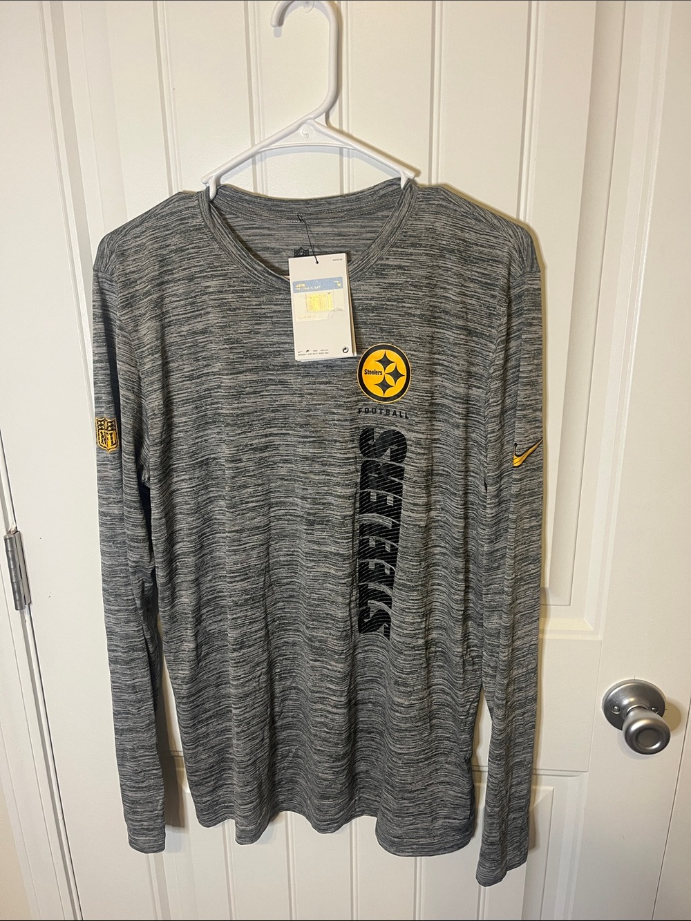 Pittsburgh Steelers Nike Men's Long Sleeve Gray Heather Shirt
